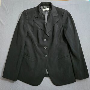 Calvin Klein Womens 12 Black Peak Lapel Button Front Blazer Office Career Work